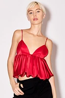 VOLUMINOUS SATIN EFFECT TOP
