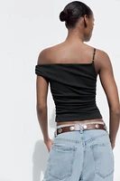 RUCHED ASYMMETRIC TOP
