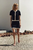 KNIT CARDIGAN WITH SHORT SLEEVES