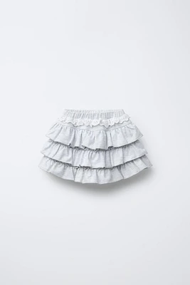 SWISS EMBROIDERY RUFFLE SKORT