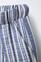 STRIPED TEXTURE SHORTS