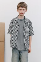 WRINKLED EFFECT PLAID SHIRT