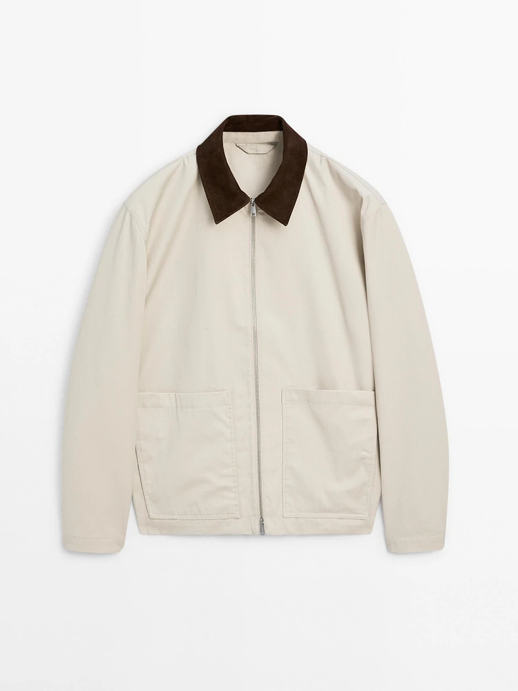 100% cotton jacket with collar detail