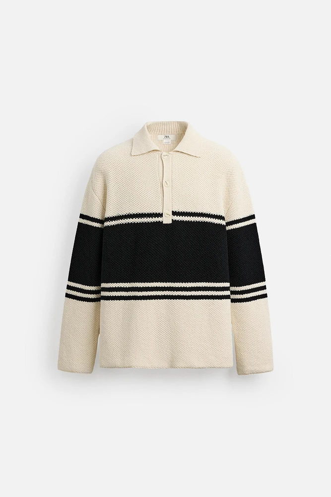 LIMITED EDITION STRIPED KNIT POLO SHIRT