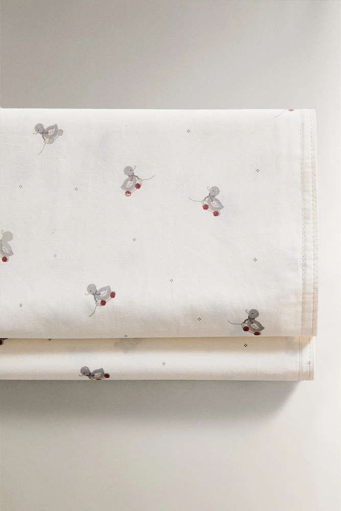 ENSEMBLE DE DRAPS MINI-LIT BÉBÉ PETIT CANARD