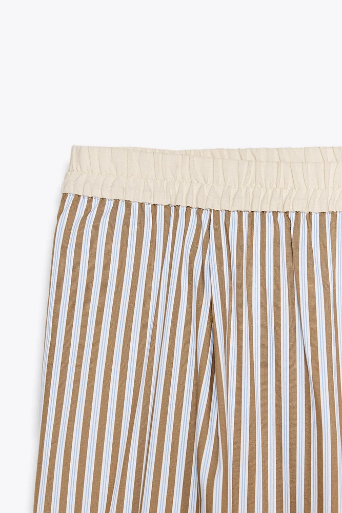 PANTALON DE PYJAMA À RAYURES CONTRASTÉES