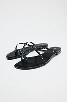 POLKA DOT STRAPPY SANDALS
