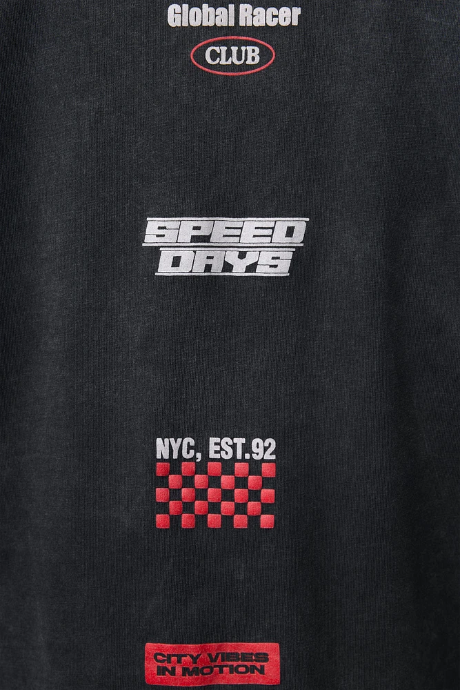 WASHED EFFECT CAR T-SHIRT