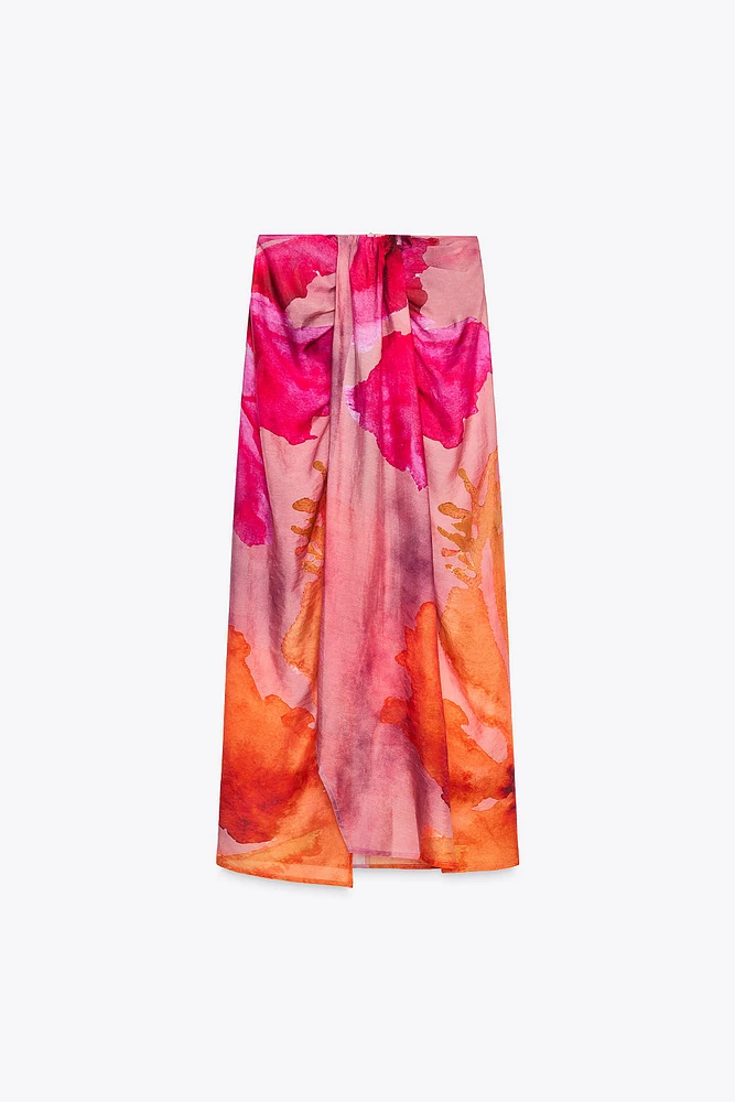 KNOTTED FLORAL PRINT SARONG