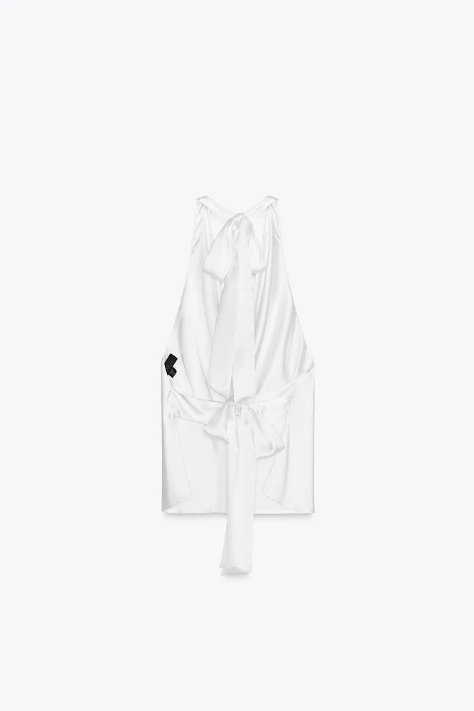 TOP SATINÉ HALTER