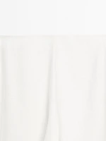 Flared linen blend skirt with seam details