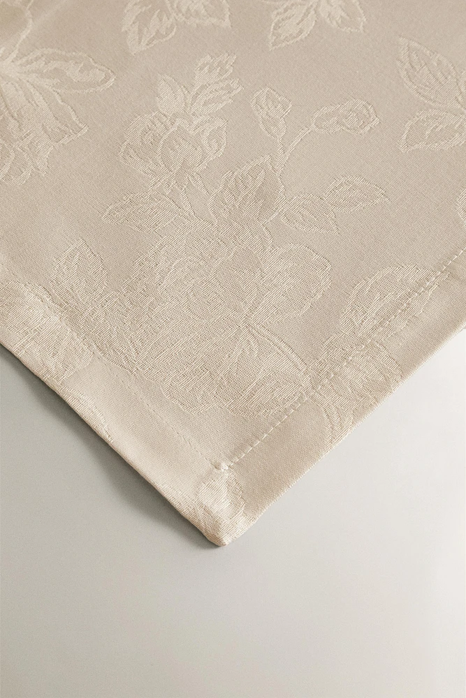 SERVIETTES DE TABLE JACQUARD FLEURS