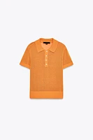 BASIC KNIT POLO TOP