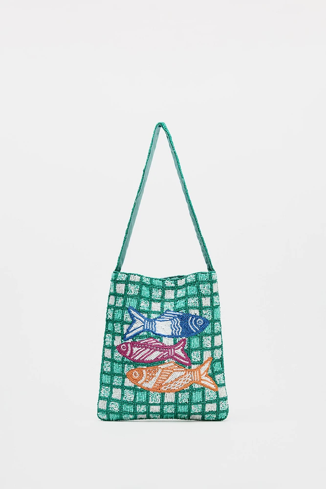 MINI SAC SEAU FANTAISIE POISSONS