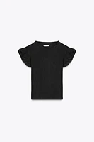 RUFFLED RIBBED SHIRT
