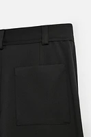 TEXTURED PLEATED SHORTS