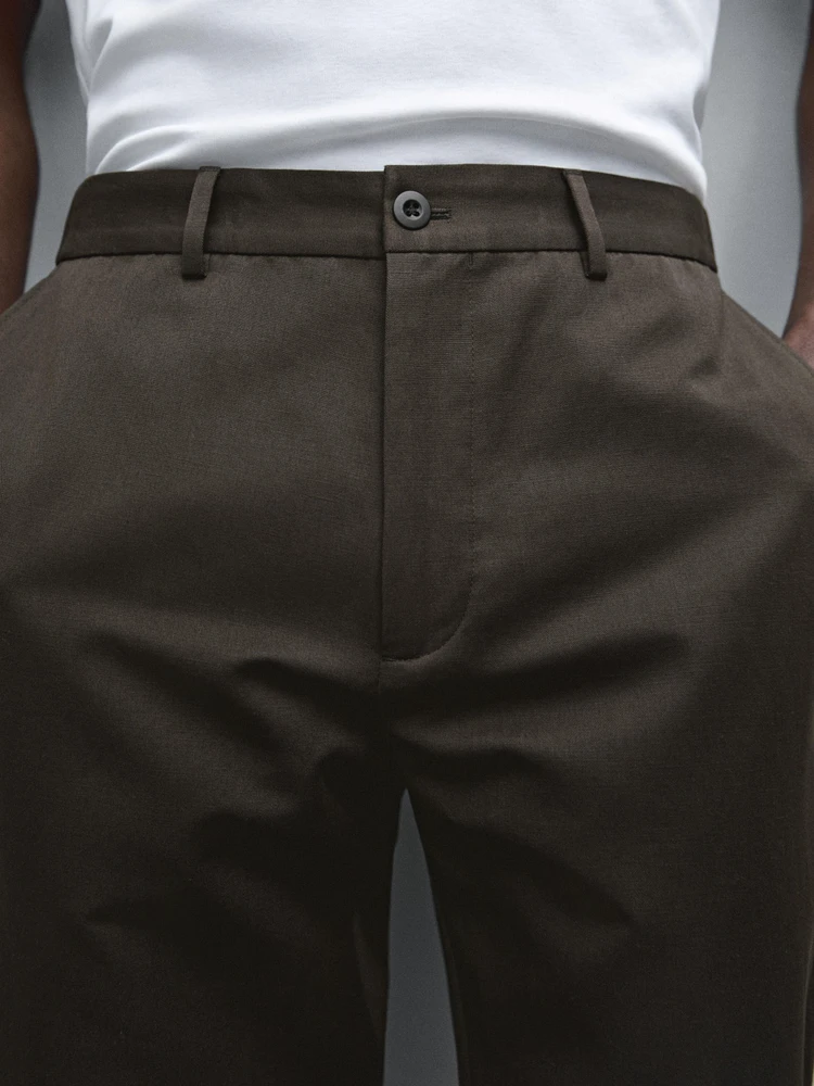 Cotton blend jogger fit trousers