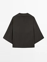 Flowing shirt with polo collar