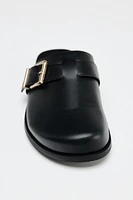 METALLIC BUCKLE CLOGS