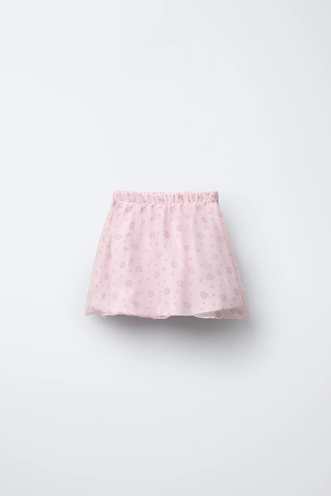 FLORAL ORGANZA SKIRT