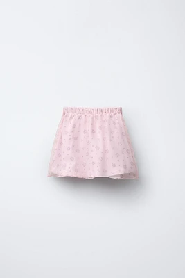 FLORAL ORGANZA SKIRT