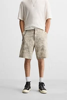 ABSTRACT PRINT CARPENTER POCKET SHORTS