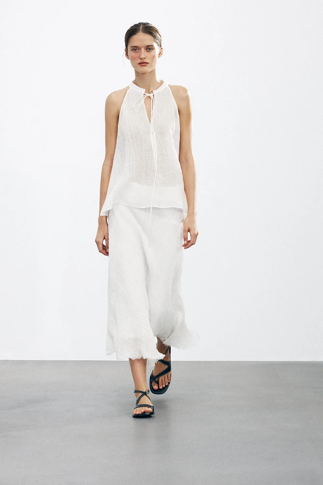 100% LINEN HALTER TOP ZW COLLECTION