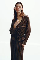 STRIPED SATIN SHIRT