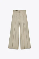 PLEATED WIDE-LEG PANTS WITH THIN BELT