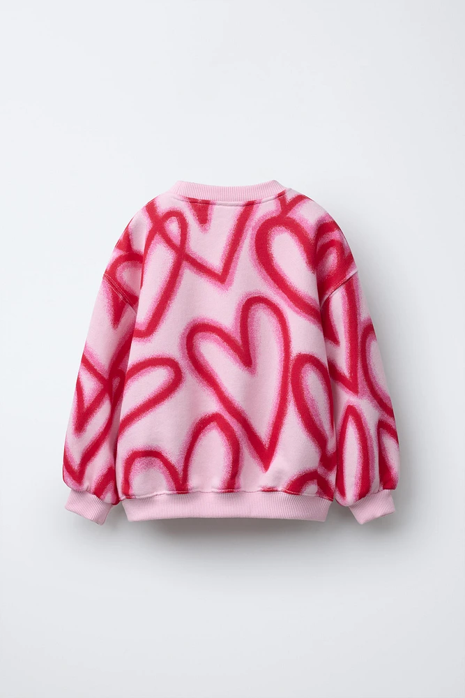 GRAFFITI HEART SWEATSHIRT
