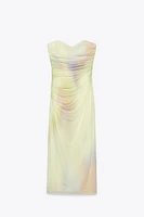 ROBE BUSTIER EN TULLE IMPRIMÉ
