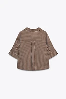 LINEN BLEND CROPPED SHIRT