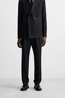 HERRINGBONE LINEN COTTON SUIT PANTS