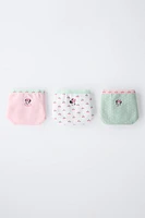 2-6 YEARS/ THREE PACK OF MINNIE MOUSE © DISNEY UNDERWEAR