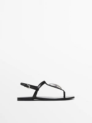 Sandales cuir bijou