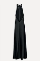 ROBE SATINÉE À ENCOLURE AMÉRICAINE 50E ANNIVERSAIRE