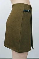 TWILL BUCKLE MINI SKIRT