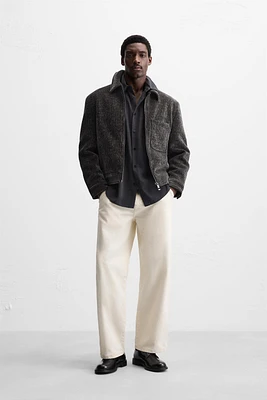 TEXTURED WRINKLED EFFECT JACKET