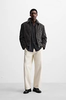 TEXTURED WRINKLED EFFECT JACKET