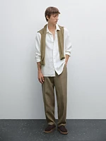 100% linen suit trousers