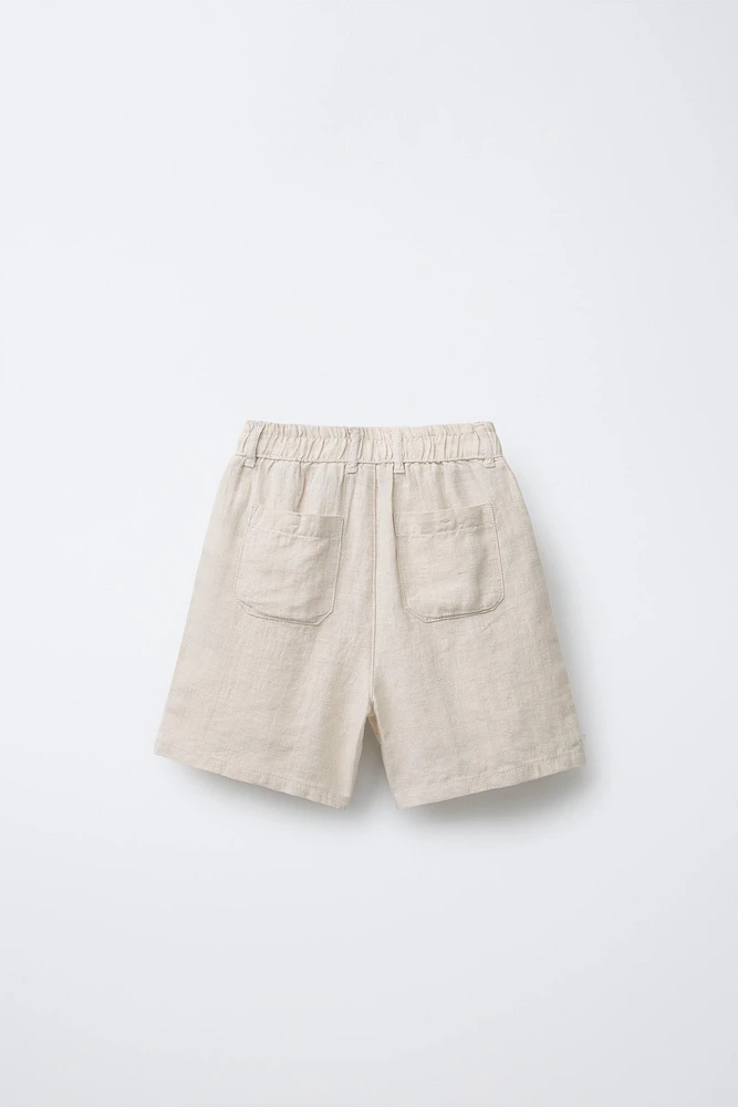 100% LINEN SHORTS