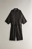 LINEN PANTS WITH WIDE HEM