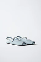 SLINGBACK BALLET FLATS WITH PIPING