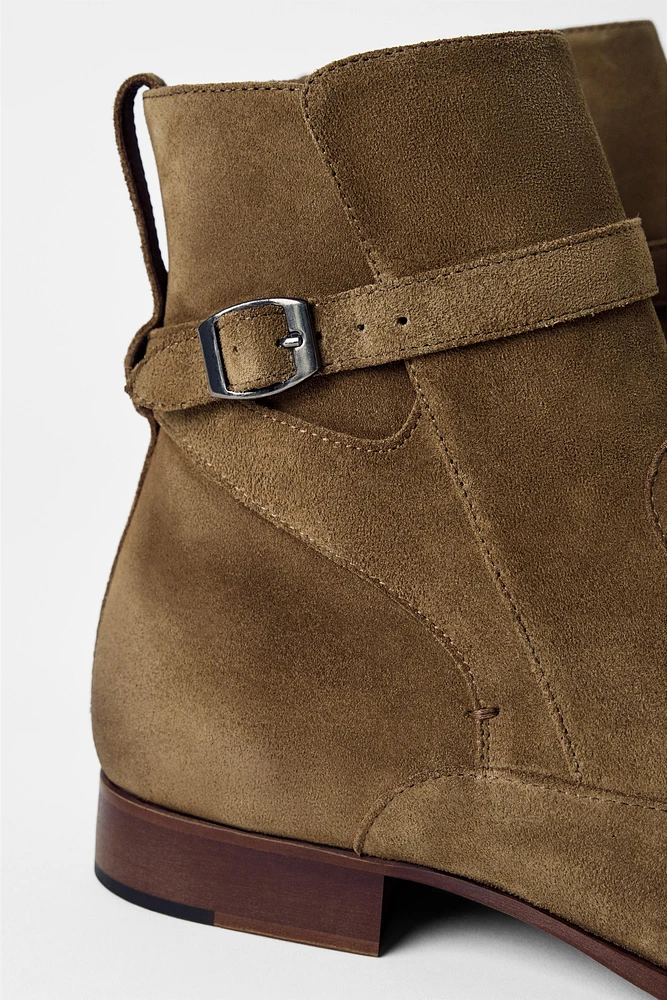 BOTTES EN CUIR À BOUCLE BOBBY GILLESPIE X ZARA