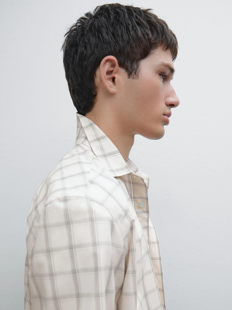 Regular fit check 100% cotton shirt