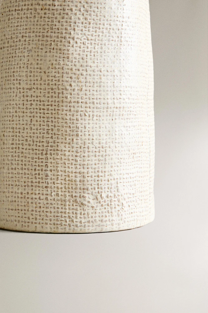TEXTURED STONEWARE PITCHER