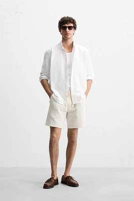 TEXTURED STRIPED SHORTS