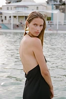 ASYMMETRIC SATIN MIDI DRESS