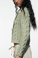 KNIT JACKET WITH FLOWER BUTTONS
