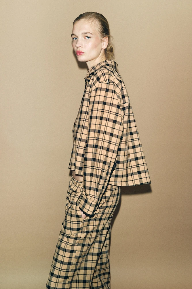 CHEMISE COURTE STYLE PYJAMA À CARREAUX